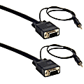 Bytecc SVST Audio/Video Cable - 50 ft A/V Cable - First End: 1 x 15-pin HD-15 Male VGA, First End: 1 x Mini-phone Male Stereo Audio - Second End: 1 x Mini-phone Male Stereo Audio, Second End: 1 x 15-pin HD-15 Male VGA - Shielding
