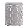 LumiSource Honeycomb Ottoman, Chrome/Silver