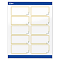 Avery® Printable Labels & Sure Feed®, S00-DMZ-PRWGP10, 2" x 4", Glossy White, Preprinted Double Gold Border & Floral Design, Pack Of 100 1 thumbnail image