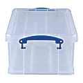 Really Useful Box® Plastic Storage Container With Built-In Handles And Snap Lid, 9 Liters, 6 1/16" x 15 9/16" x 10 1/16", Clear