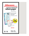 Office Depot® Brand Premium Translucent Vellum Paper, 8 1/2" x 11", 30 LB., Pack of 50 Sheets