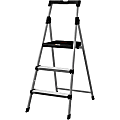Louisville 3' Steel Step Stool with Slots - 3 Step - 225 lb Load Capacity - 4" x 20.5"50.5" - Aluminum 1 thumbnail image