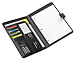 Office Depot® Brand Padfolio With Magnetic Closure And Calculator, 11 1/10"H x 10 1/2"W x 1 3/10"D, Black