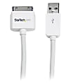 StarTech.com 3m (10 ft) Long Apple 30-pin Dock Connector to USB Cable for iPhone / iPod / iPad with Stepped Connector - 9.84 ft Apple Dock Connector/USB Data Transfer Cable for iPhone, iPod, iPad, PC, Cellular Phone - First End: 1 x Apple Dock Connector