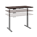 Bush Business Furniture Move 60 Series 48"W x 30"D Height Adjustable Standing Desk, Mocha Cherry/Cool Gray Metallic, Premium Installation