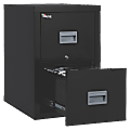 FireKing® Patriot 25"D Vertical 2-Drawer Fireproof File Cabinet, Metal, Black, White Glove Delivery