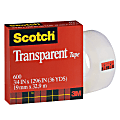 Scotch® Transparent Tape, 3/4" x 1,296", Clear
