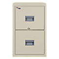 FireKing® Patriot 25"D Vertical 2-Drawer Fireproof File Cabinet, Metal, Parchment, White Glove Delivery