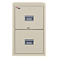FireKing® Patriot 31-5/8"D Vertical 2-Drawer Letter-Size Fireproof File Cabinet, Metal, Parchment, White Glove Delivery