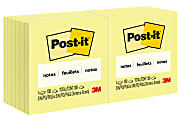 Post-it® Notes, 3 in x 3 in, 12 Pads, 100 Sheets/Pad, Clean Removal, Canary Yellow