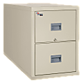 FireKing® Patriot 31-5/8"D Vertical 2-Drawer Fireproof File Cabinet, Metal, Parchment, White Glove Delivery