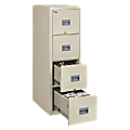 FireKing® Patriot 17-3/4"D Vertical 4-Drawer Fireproof File Cabinet, Metal, Parchment, White Glove Delivery