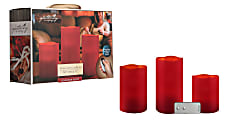 Order 3-Piece Flameless LED Candle Set With Remote, Cinnamon Scent, Red