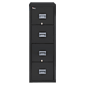 FireKing® Patriot 31-5/8"D Vertical 4-Drawer File Cabinet, Metal, Black, White Glove Delivery