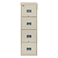 FireKing® Patriot 17-3/4"D Vertical 4-Drawer Letter-Size File Cabinet, Metal, Parchment, White Glove Delivery