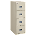 FireKing® Patriot 20-3/4"D Vertical 4-Drawer Fireproof File Cabinet, Metal, Parchment, White Glove Delivery