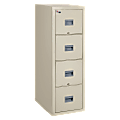 FireKing® Patriot 20-3/4"D Vertical 4-Drawer File Cabinet, Metal, Parchment, White Glove Delivery