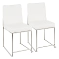 LumiSource High-Back Fuji Dining Chairs, Silver/White, Set Of 2 Chairs 1 thumbnail image
