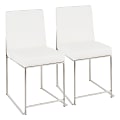 LumiSource High-Back Fuji Dining Chairs, Silver/White, Set Of 2 Chairs