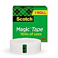 Scotch Magic Tape, Invisible, 1 Tape Roll, 3/4 in x 1296 in, Home Office Supplies and School Supplies for College and Classrooms