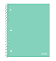 Office Depot® Brand Stellar Poly Notebook, 8" x 10-1/2", 1 Subject, Wide Ruled, 100 Sheets, Mint