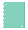 Office Depot® Brand Stellar Poly Notebook, 8" x 10-1/2", 1 Subject, Wide Ruled, 100 Sheets, Mint 1 thumbnail image