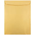 JAM Paper® Open-End 10" x 13" Envelopes, Gummed Closure, Gold Metallic, Pack Of 100 Envelopes 1 thumbnail image