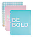 Divoga® 2-Pocket Poly Folder, Iridescent, 8 1/2" x 11", Letter Size, Assorted Designs