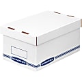 Bankers Box Organizers Storage Boxes - External Dimensions: 8.3" Width x 12.9" Depth x 6.5" Height - Medium Duty - Single/Double Wall - Stackable - White, Blue - For Storage - Recycled - 12 / Carton 1 thumbnail image