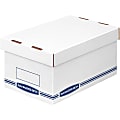 Bankers Box Organizers Storage Boxes - External Dimensions: 8.3" Width x 12.9" Depth x 6.5" Height - Medium Duty - Single/Double Wall - Stackable - White, Blue - For Storage - Recycled - 12 / Carton