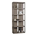 Sauder International Lux 72" 5 Shelf Contemporary Bookcase, Gray/Light Finish, Standard Delivery