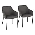 LumiSource Daniella Dining Chairs, Charcoal/Black, Set Of 2 Chairs