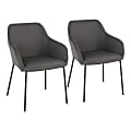 LumiSource Daniella Dining Chairs, Charcoal/Black, Set Of 2 Chairs 1 thumbnail image