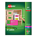 Avery® Removable Laser/Inkjet Organization Labels, 6481, 2" x 4", Assorted Colors, Pack Of 120