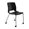 HON® Motivate Stacking Chair With Casters, Onyx, Set Of 2