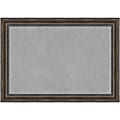 Amanti Art Magnetic Bulletin Board, Steel/Aluminum, 41" x 29", Rustic Pine Brown Wood Frame 1 thumbnail image