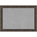 Amanti Art Magnetic Bulletin Board, Steel/Aluminum, 41" x 29", Rustic Pine Brown Wood Frame