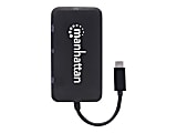 Manhattan USB-C Hub/Dock/Converter, USB-C to HDMI, DisplayPort, VGA or DVI Ports; HDMI: 3840x2160 at 30Hz (4K), DisplayPort: 4K@60Hz UHD, VGA or DVI: 1920x1080 at 60Hz; Male to Females, Cable 8cm, Black 1 thumbnail image