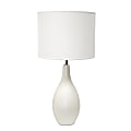 Creekwood Home Essentix Ceramic Dewdrop Table Lamp, 18-1/8"H, Off White Shade/Off White Base