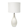 Creekwood Home Essentix Ceramic Dewdrop Table Lamp, 18-1/8"H, Off White Shade/Off White Base 1 thumbnail image