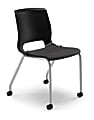 HON® Motivate Stacking Chair With Casters, Padded Seat, Onyx, Set Of 2 1 thumbnail image
