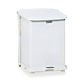 Rubbermaid® Steel Step-On Trash Can, 7 Gallons, 12" x 12" x 17", White