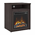 Bush® Business Furniture Studio C 24"W Electric Fireplace With Shelf, Storm Gray, Standard Delivery