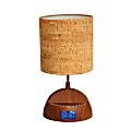 LighTunes Wood Grain Bluetooth® Speaker Table Lamp, 15 1/4"H, Cork Shade/Wood Base