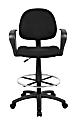 Boss Office Products Drafting Stool, With Arms, Black/Chrome 1 thumbnail image