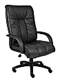 Boss Office Products Italian Ergonomic Bonded LeatherPlus™ High-Back Chair, Black
