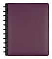 TUL® Discbound Notebook, Letter Size, Leather Cover, Narrow Ruled, 60 Sheets, Purple