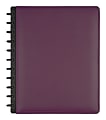 TUL® Discbound Notebook, Letter Size, Leather Cover, Narrow Ruled, 60 Sheets, Purple