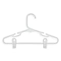 Honey-Can-Do Kids' Tubular Hangers With Clips, White, Pack Of 18