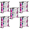 Alpine Double-Box Wire Glove Dispensers, 10-1/2”H x 10-3/4”W x 3-13/16”D, Black, Set Of 5 Dispensers